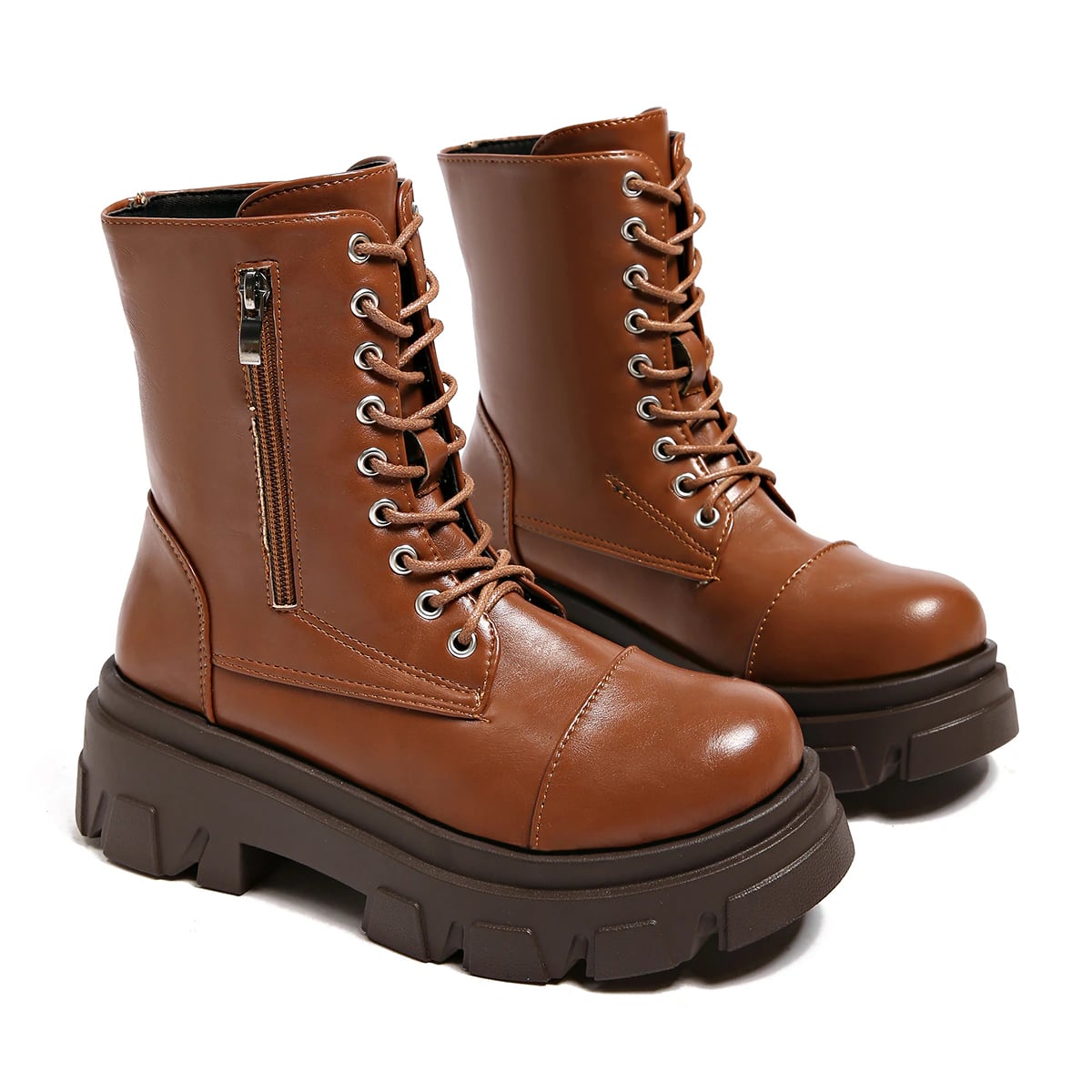 Chunky Platform Lace-Up Combat Boot